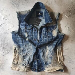 Men's Vest Techwear Upcycled Concept Clothing Artisan Patchwork Cotton